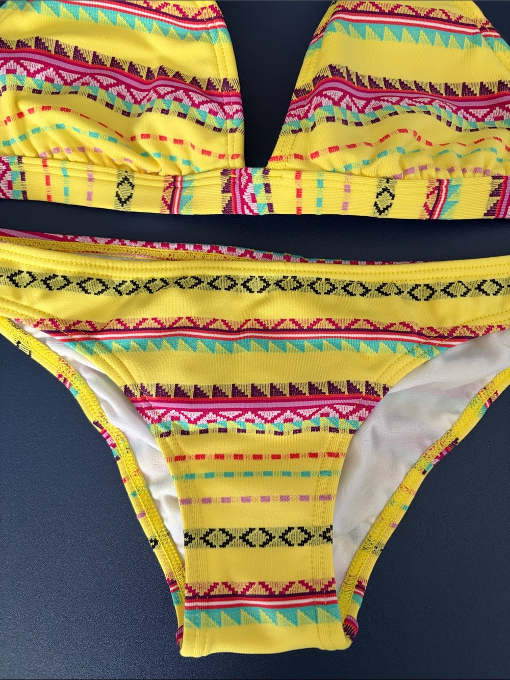 Roxy Yellow Patterned Triangle Bikini - Picture 6 of 7